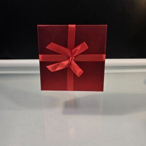 Voila Gift Box Valentine Red With Bow Empty Gift Storage Box 5.75" x 5.75"x 2.5"